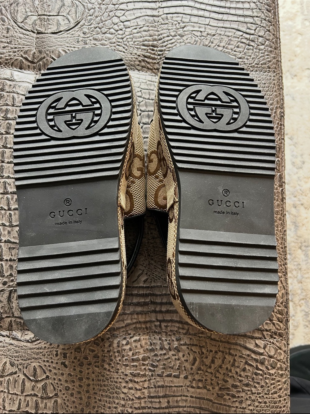 Gucci GG Canvas Slide Sandals with Ankle Strap - Picture 3 of 9